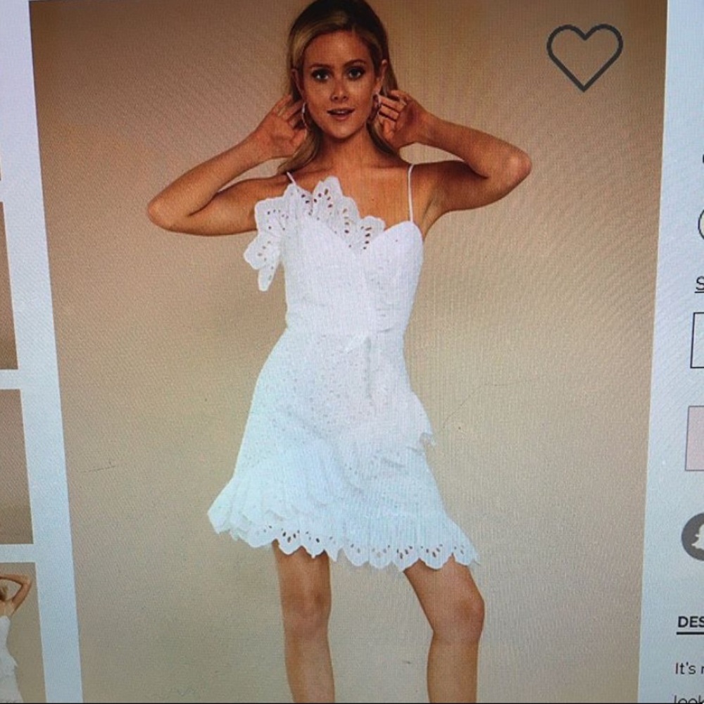 White Scalloped Lace Selfie Leslie Dress